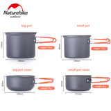 Aluminium alloy Camping Kokesettserie - 4 stk - updated med hock